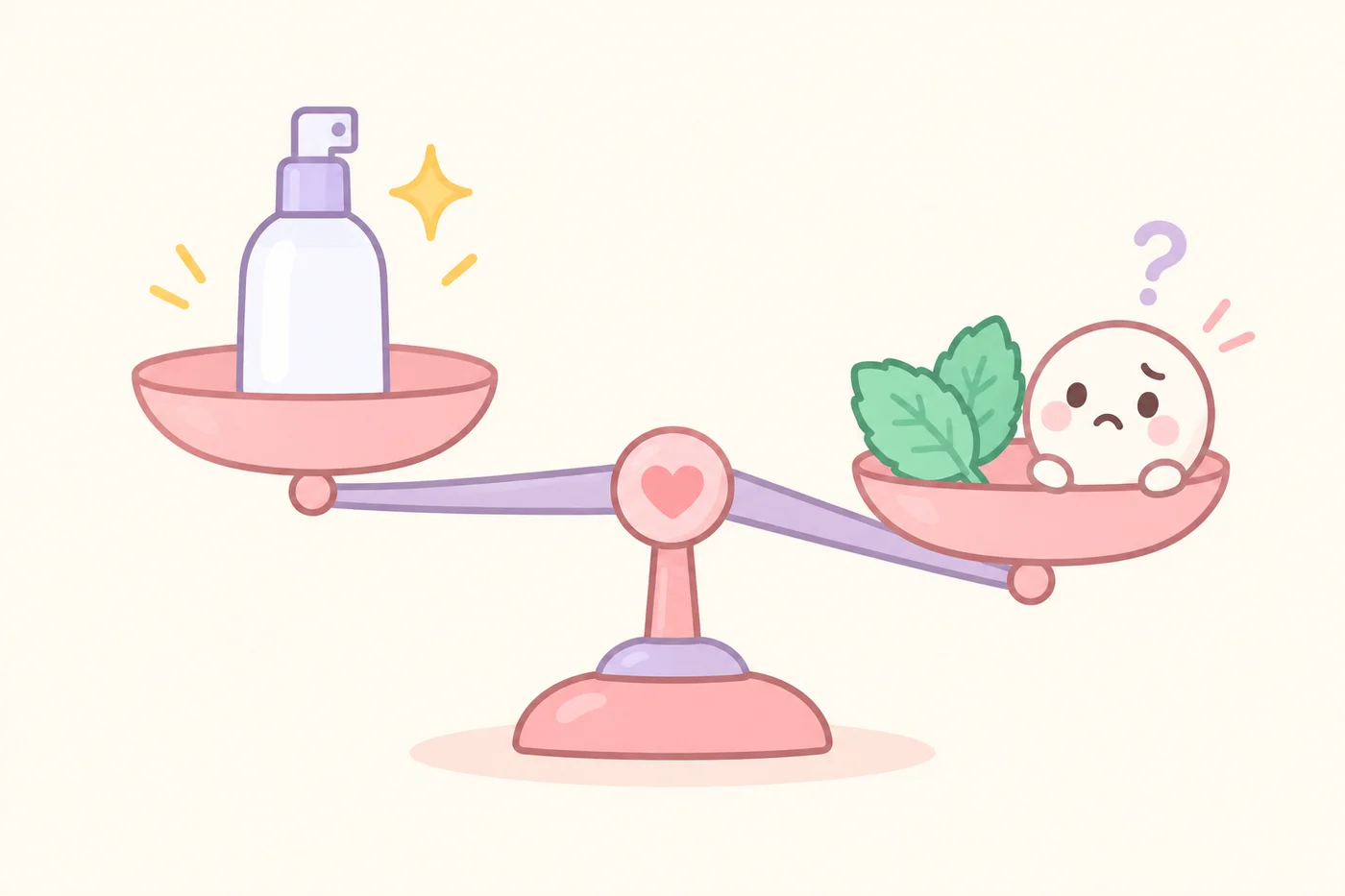 好評と賛否の両方の口コミを天秤で表したイラスト