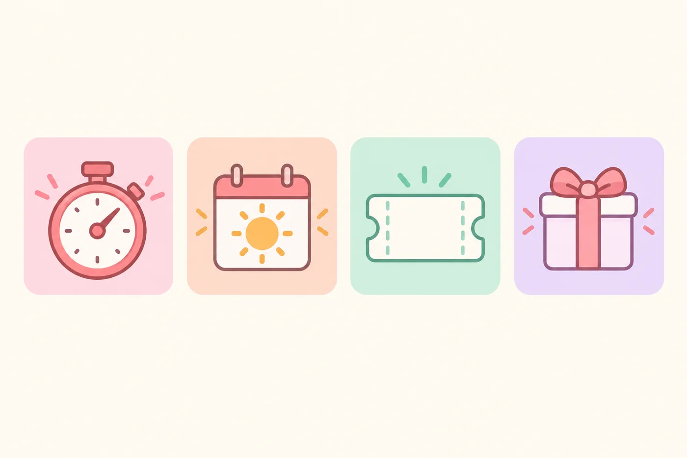 4種類の特価枠をアイコンで表したイラスト