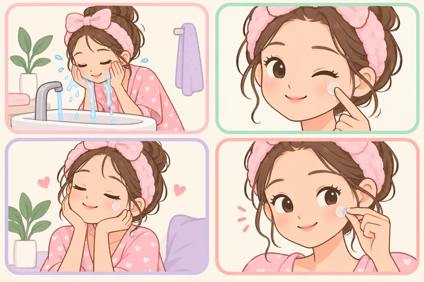 パッチを貼ってから剥がすまでの4ステップイラスト